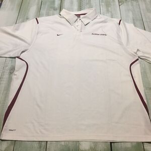 Florida State Seminoles Nike Fit Polo Men's Size XXL White/Burgundy FSU Football